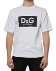Dolce & Gabbana White Cotton DG Logo Print Casual T-shirt