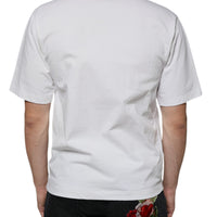 Dolce & Gabbana White Cotton DG Logo Print Casual T-shirt