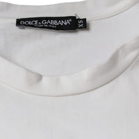 Dolce & Gabbana White Cotton DG Logo Print Casual T-shirt