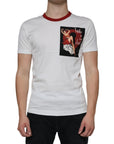Dolce & Gabbana White Graphic Print Cotton Crew Neck T-shirt