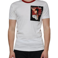 Dolce & Gabbana White Graphic Print Cotton Crew Neck T-shirt