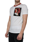 Dolce & Gabbana White Graphic Print Cotton Crew Neck T-shirt
