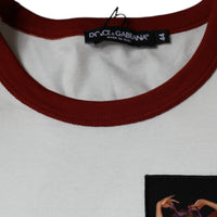 Dolce & Gabbana White Graphic Print Cotton Crew Neck T-shirt