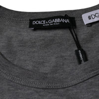 Dolce & Gabbana Gray Cotton #DGFamily Short Sleeves T-shirt