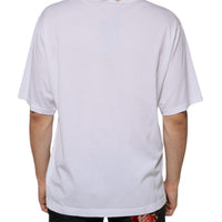 Dolce & Gabbana White Metal DG Logo Cotton Short Sleeves T-shirt