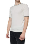 Dolce & Gabbana Off White Cashmere Short Sleeves T-shirt
