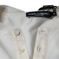 Dolce & Gabbana Off White Cotton Short Sleeves T-shirt