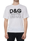 Dolce & Gabbana White Cotton DG Logo Print Casual T-shirt