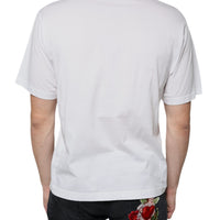 Dolce & Gabbana White Cotton DG Logo Print Casual T-shirt