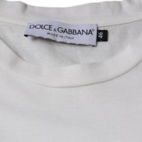 Dolce & Gabbana White Cotton DG Logo Print Casual T-shirt