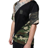 Dolce & Gabbana Multicolor Camouflage Patchwork DG Royal T-shirt