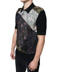 Dolce & Gabbana Multicolor Camouflage Patchwork Silk Polo T-shirt