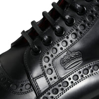 Dolce & Gabbana Black Leather Lace Up Mid Calf Boots Shoes