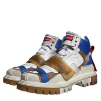 Dolce & Gabbana Multicolor Leather Trekking Sneakers Boots Shoes