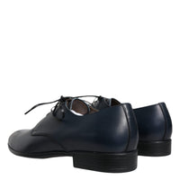 Dolce & Gabbana Navy Blue Leather Derby Dress Formal Shoes