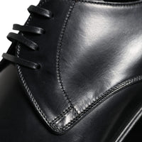 Dolce & Gabbana Black Leather Derby Formal Dress Shoes