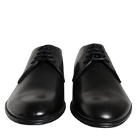 Dolce & Gabbana Black Leather Derby Formal Dress Shoes