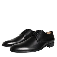 Dolce & Gabbana Black Leather Derby Formal Dress Shoes