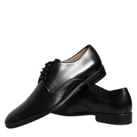 Dolce & Gabbana Black Leather Derby Formal Dress Shoes