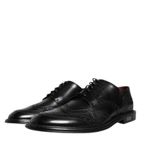 Dolce & Gabbana Black Leather Oxford Wingtip Formal Shoes