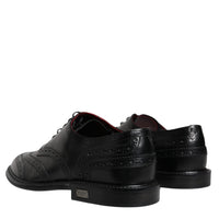 Dolce & Gabbana Black Leather Oxford Wingtip Formal Shoes