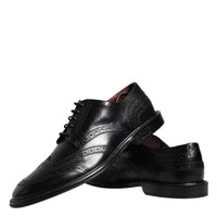 Dolce & Gabbana Black Leather Oxford Wingtip Formal Shoes