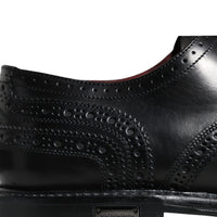 Dolce & Gabbana Black Leather Oxford Wingtip Formal Shoes