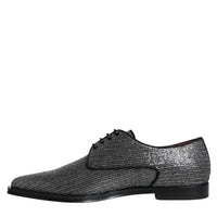 Dolce & Gabbana Silver Polyurethane Derby Formal Dress Shoes