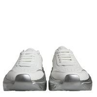 Dolce & Gabbana White Silver Daymaster Low Top Sneakers Shoes