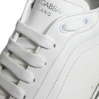 Dolce & Gabbana White Silver Daymaster Low Top Sneakers Shoes