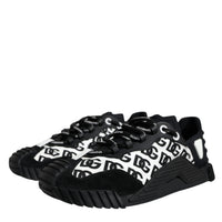 Dolce & Gabbana Black Logo Lace Up Low Top NS1 Sneakers Shoes