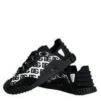 Dolce & Gabbana Black Logo Lace Up Low Top NS1 Sneakers Shoes