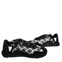 Dolce & Gabbana Black Logo Lace Up Low Top NS1 Sneakers Shoes