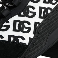 Dolce & Gabbana Black Logo Lace Up Low Top NS1 Sneakers Shoes