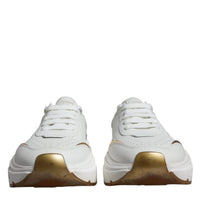 Dolce & Gabbana White Gold DAYMASTER Leather Sneakers Shoes