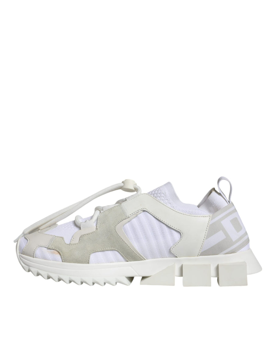 Dolce & Gabbana White Mesh Sorrento Trekking Sneakers Shoes