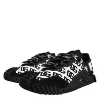 Dolce & Gabbana Black Logo Lace Up Low Top NS1 Sneakers Shoes