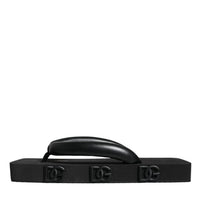 Dolce & Gabbana Black Rubber Flip Flops Slide Sandals Shoes