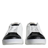 Dolce & Gabbana White Leather Logo Portofino Sneaker Shoes