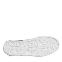 Dolce & Gabbana White Leather Logo Portofino Sneaker Shoes