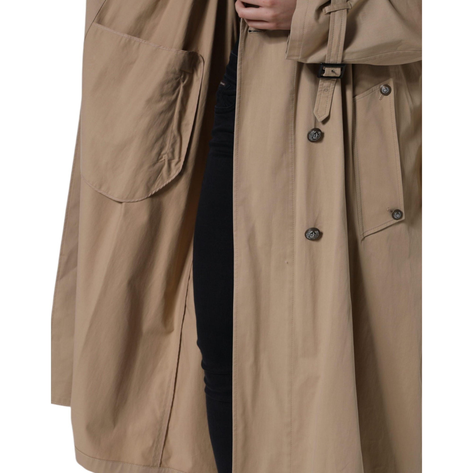 Dolce &amp; Gabbana Khaki Double Breasted Trench Coat Jacket