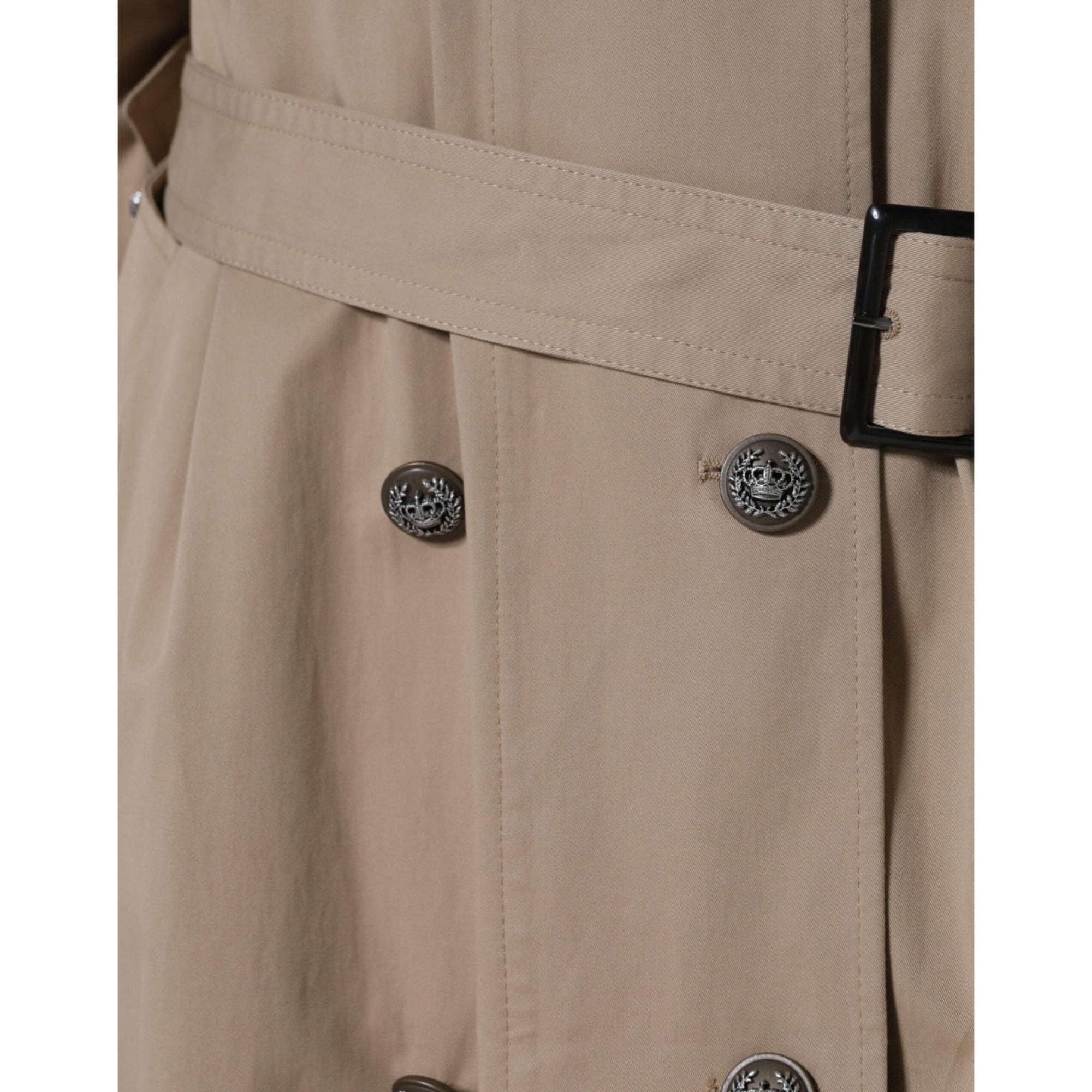 Dolce &amp; Gabbana Khaki Double Breasted Trench Coat Jacket