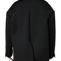 Dolce & Gabbana Black Polyester Double Breasted Coat Jacket