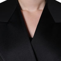 Dolce & Gabbana Black Polyester Double Breasted Coat Jacket