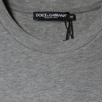 Dolce & Gabbana Gray Cotton Blend Embellished Tee T-shirt