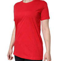 Dolce & Gabbana Red Cotton Crew Neck Short Sleeve Tee T-shirt