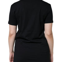 Dolce & Gabbana Black Cotton Crew Neck Short Sleeve T-shirt