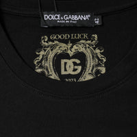 Dolce & Gabbana Black Cotton Crew Neck Short Sleeve T-shirt