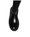 Dolce & Gabbana Black White Polyester Socks High Boots Shoes