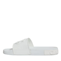 Dolce & Gabbana White Rubber Slides Sandals Beachwear Shoes